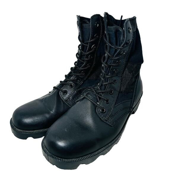 Military Tactical All Black Combat Boots Mens Size 9R Outdoor Training Shoes - Picture 2 of 15